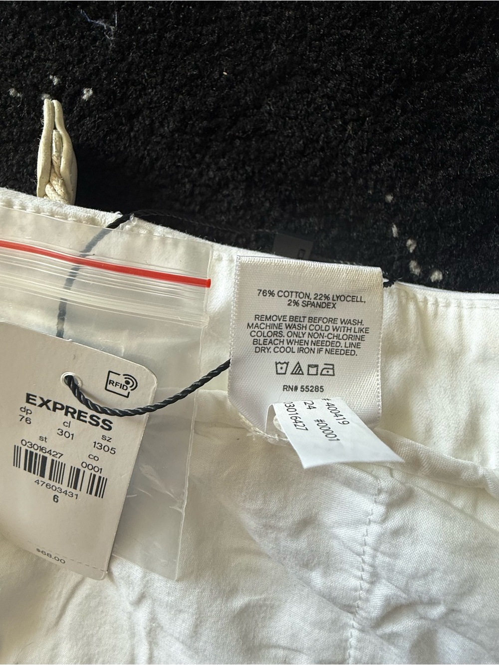 NWT Express White Belted Shorts Size 6 - Picture 4 of 4